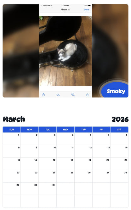 November 2025 - October 2026 Smoky - Pawidols Pet Calendar