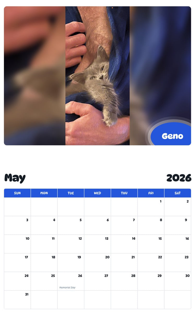 2026 - 2027 Geno - Pawidols Pet Calendar