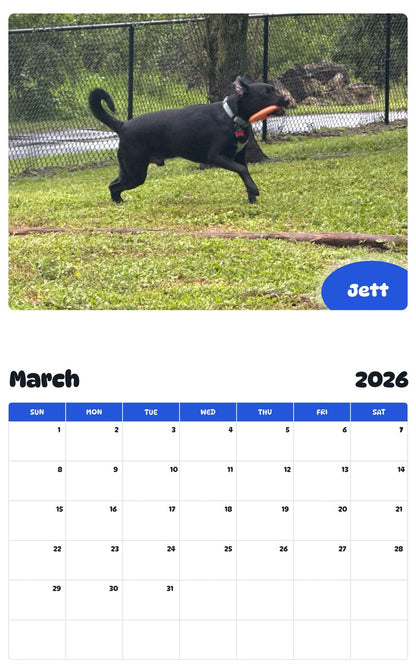 November 2025 - October 2026 Jett - Pawidols Pet Calendar