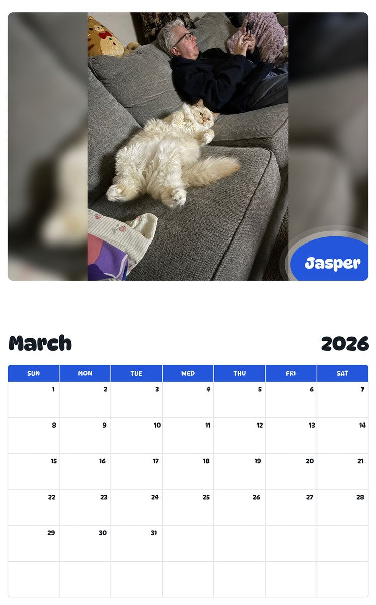 November 2025 - October 2026 Jasper - Pawidols Pet Calendar