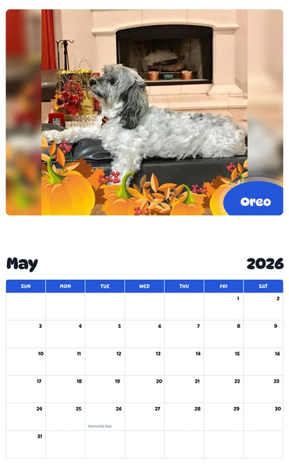2026 - 2027 Oreo - Pawidols Pet Calendar