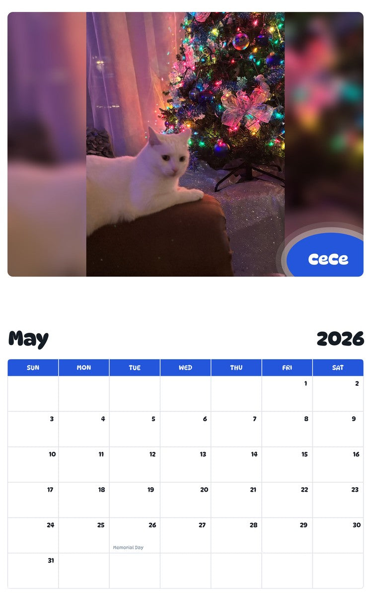 2026 - 2027 CeCe - Pawidols Pet Calendar