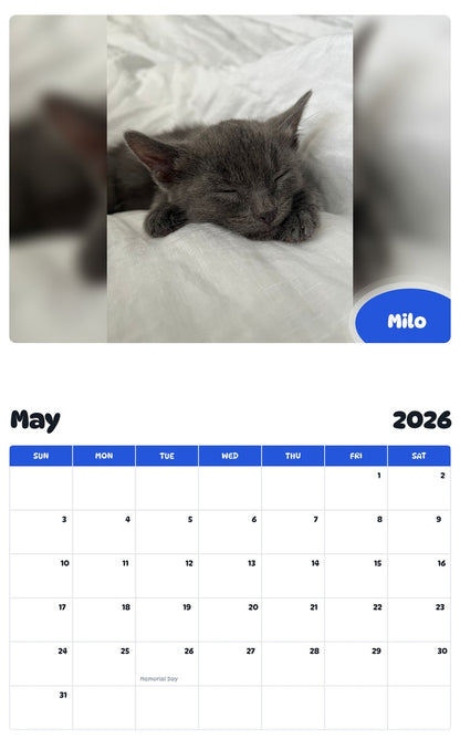 2026 - 2027 Milo - Pawidols Pet Calendar