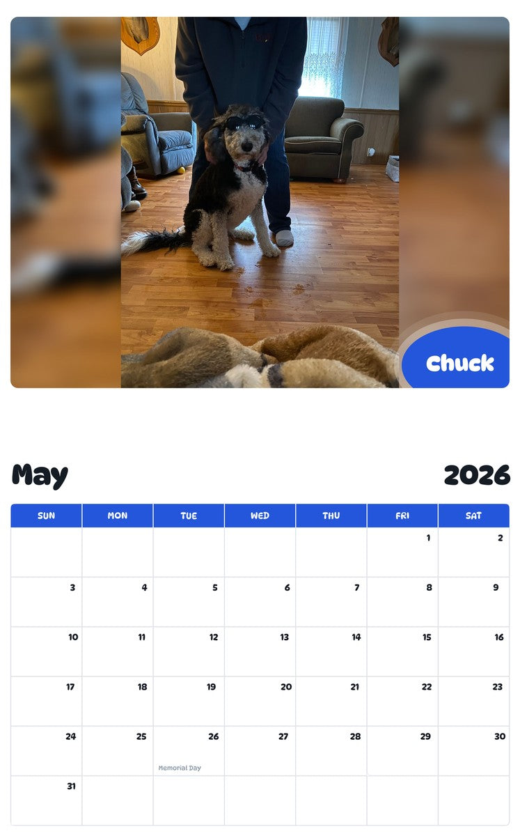 2026 - 2027 Chuck - Pawidols Pet Calendar