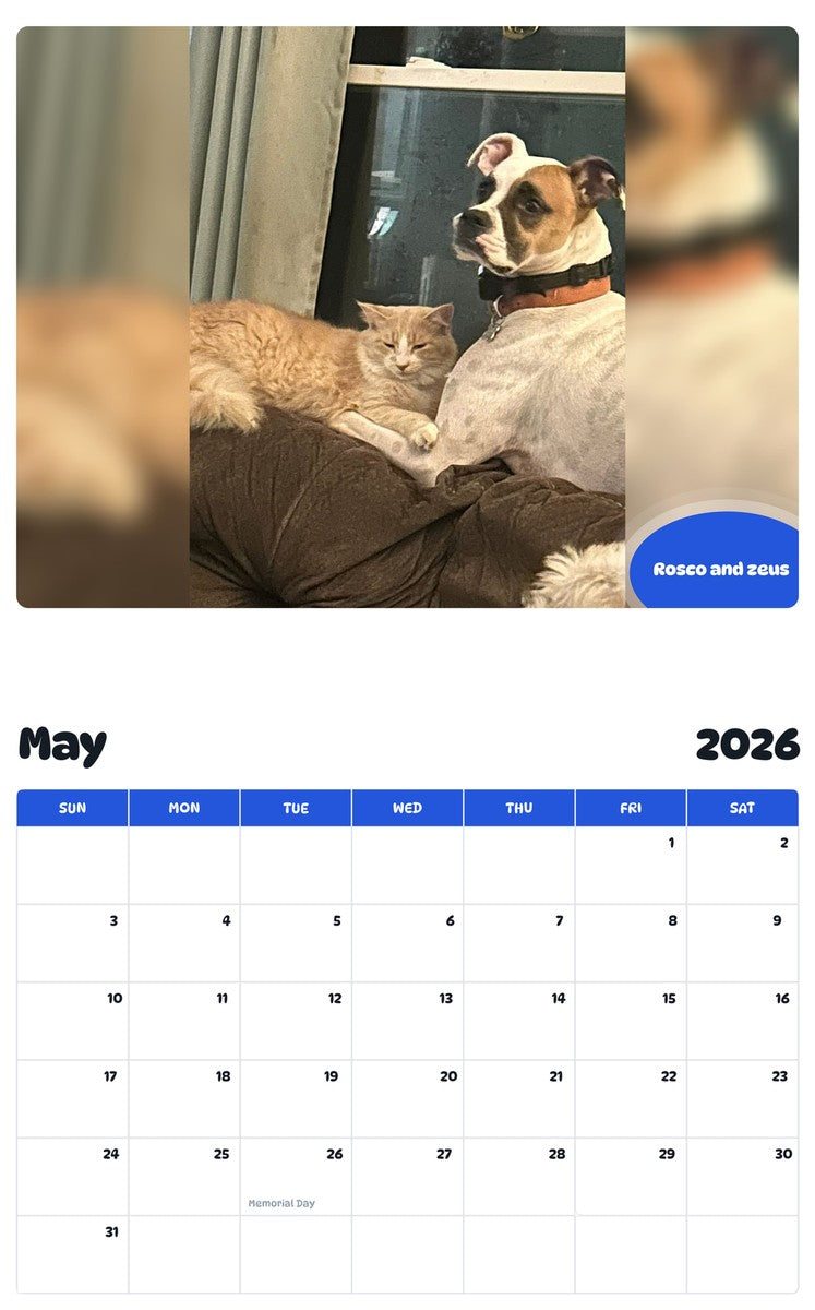 2026 - 2027 Rosco and zeus - Pawidols Pet Calendar