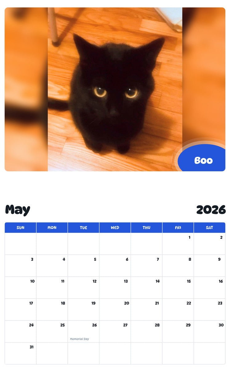 2026 - 2027 Boo - Pawidols Pet Calendar