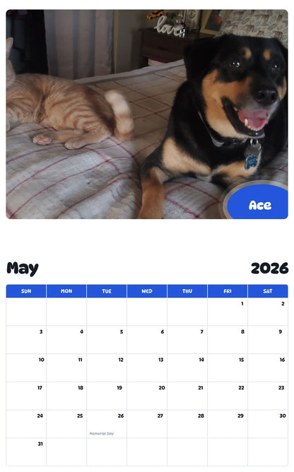 2026 - 2027 Ace - Pawidols Pet Calendar