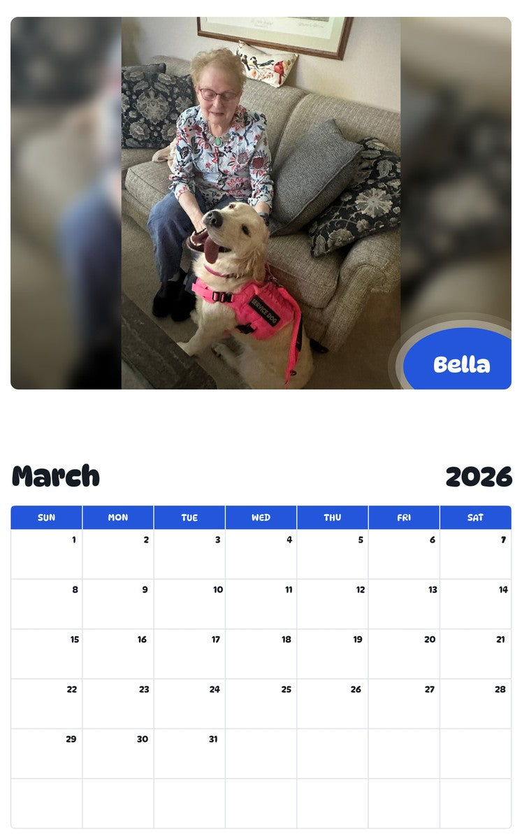 November 2025 - October 2026 Bella - Pawidols Pet Calendar