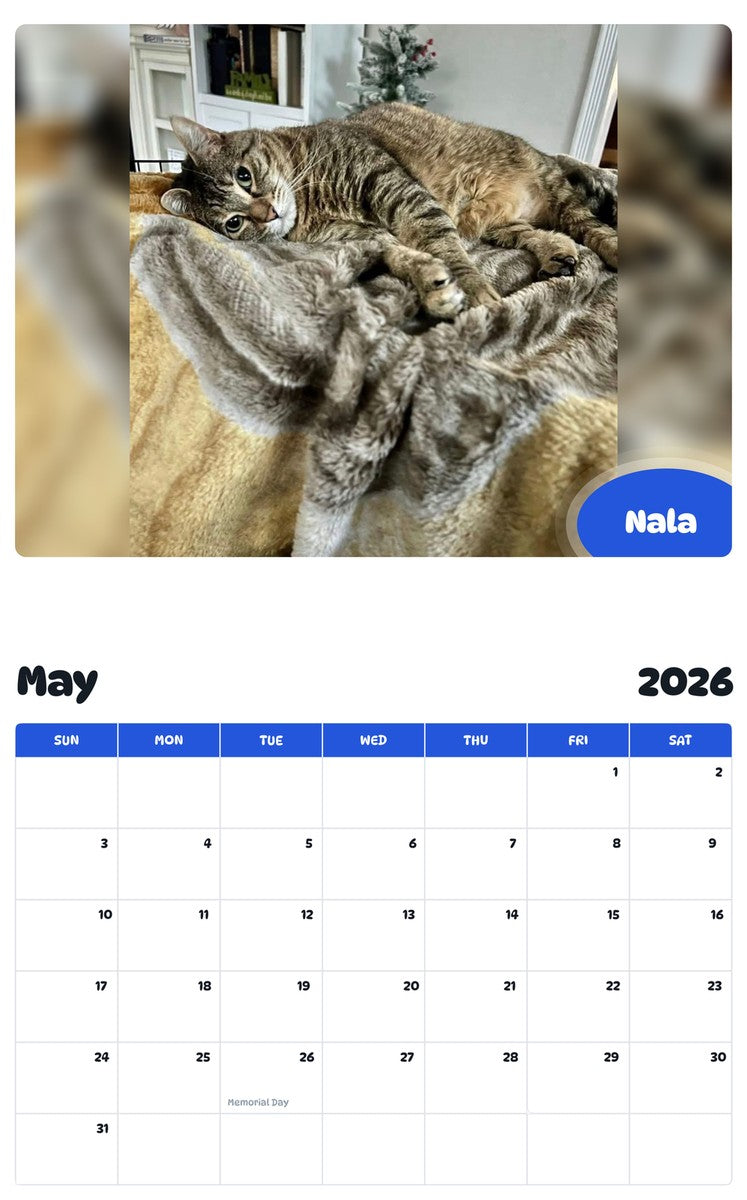 2026 - 2027 Nala - Pawidols Pet Calendar