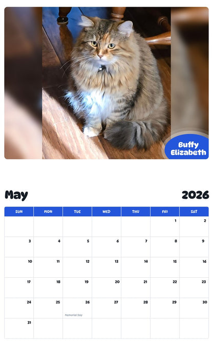 2026 - 2027 Buffy Elizabeth - Pawidols Pet Calendar