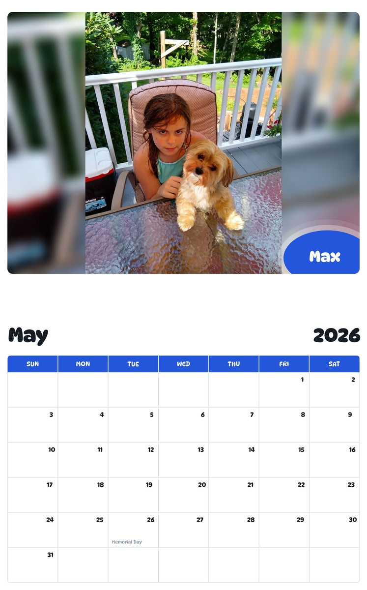 2026 - 2027 Max - Pawidols Pet Calendar