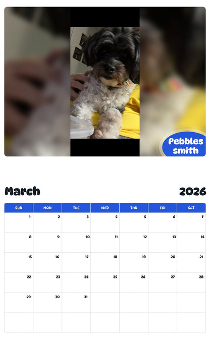 November 2025 - October 2026 Pebbles smith - Pawidols Pet Calendar