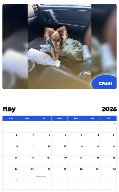 2026 - 2027 Crum - Pawidols Pet Calendar