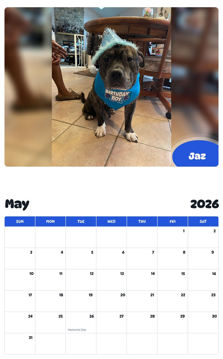 2026 - 2027 Jaz - Pawidols Pet Calendar