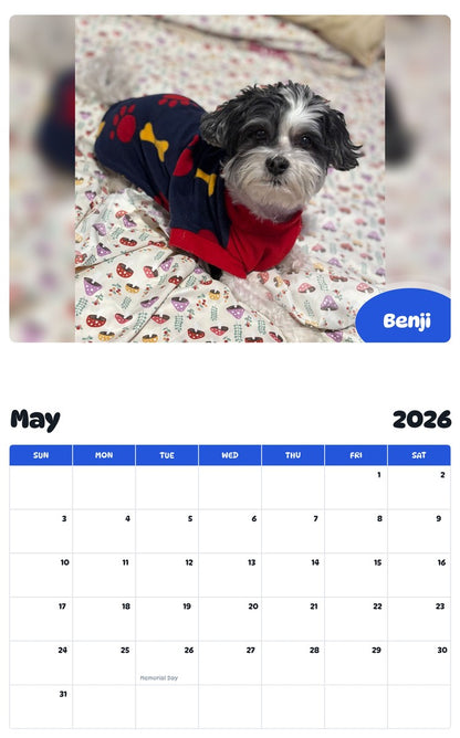 2026 - 2027 Benji - Pawidols Pet Calendar