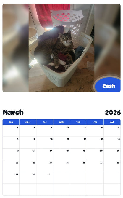 November 2025 - October 2026 Cash - Pawidols Pet Calendar