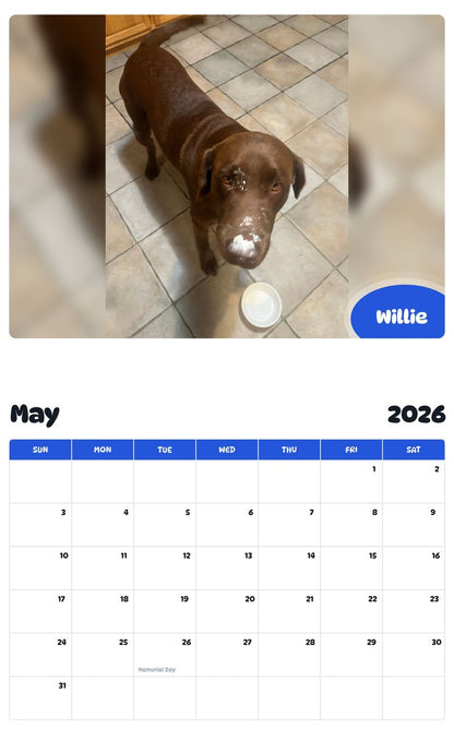2026 - 2027 Willie - Pawidols Pet Calendar