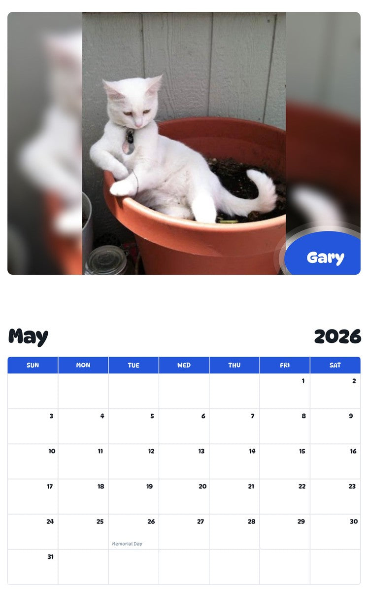 2026 - 2027 Gary - Pawidols Pet Calendar