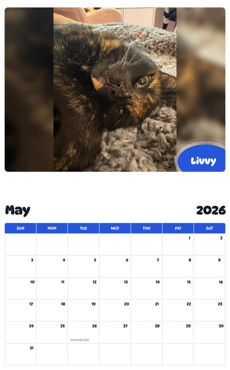 2026 - 2027 Livvy - Pawidols Pet Calendar
