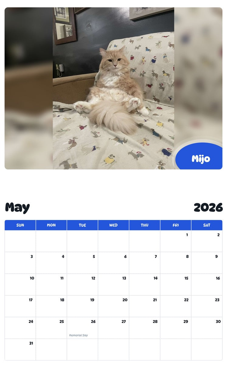 2026 - 2027 Mijo - Pawidols Pet Calendar