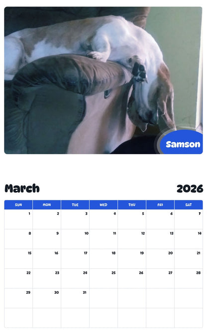 November 2025 - October 2026 Samson - Pawidols Pet Calendar