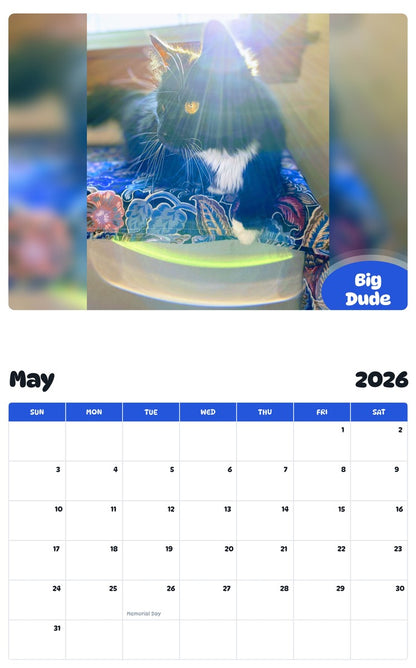 2026 - 2027 Big Dude - Pawidols Pet Calendar