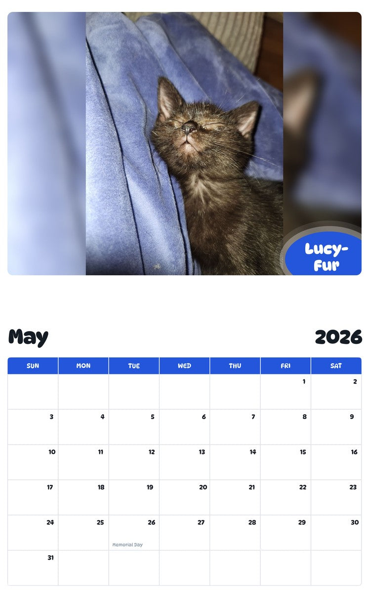 2026 - 2027 Lucy-Fur - Pawidols Pet Calendar