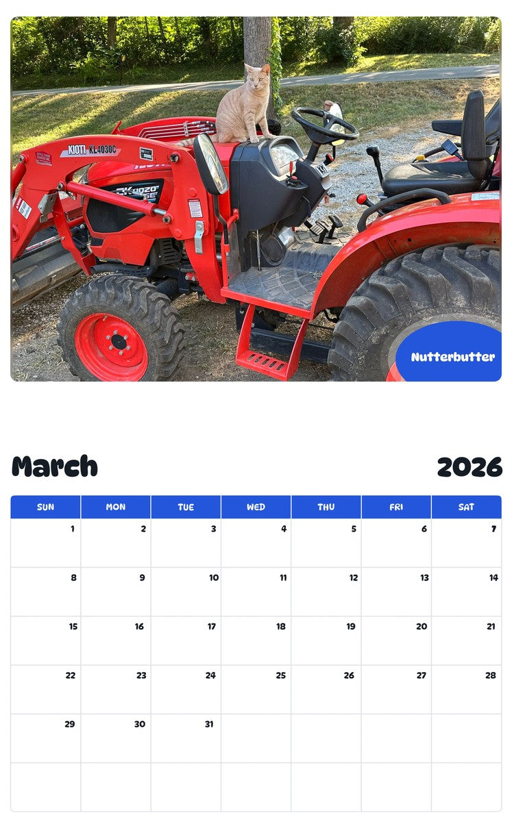 November 2025 - October 2026 Nutterbutter - Pawidols Pet Calendar
