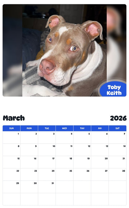 November 2025 - October 2026 Toby Keith - Pawidols Pet Calendar