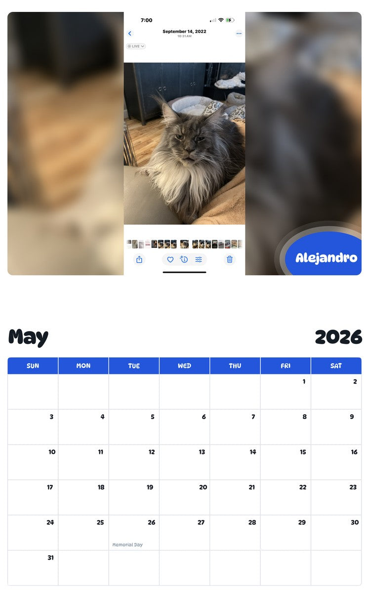 2026 - 2027 Alejandro - Pawidols Pet Calendar