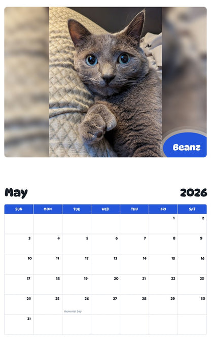 2026 - 2027 Beanz - Pawidols Pet Calendar