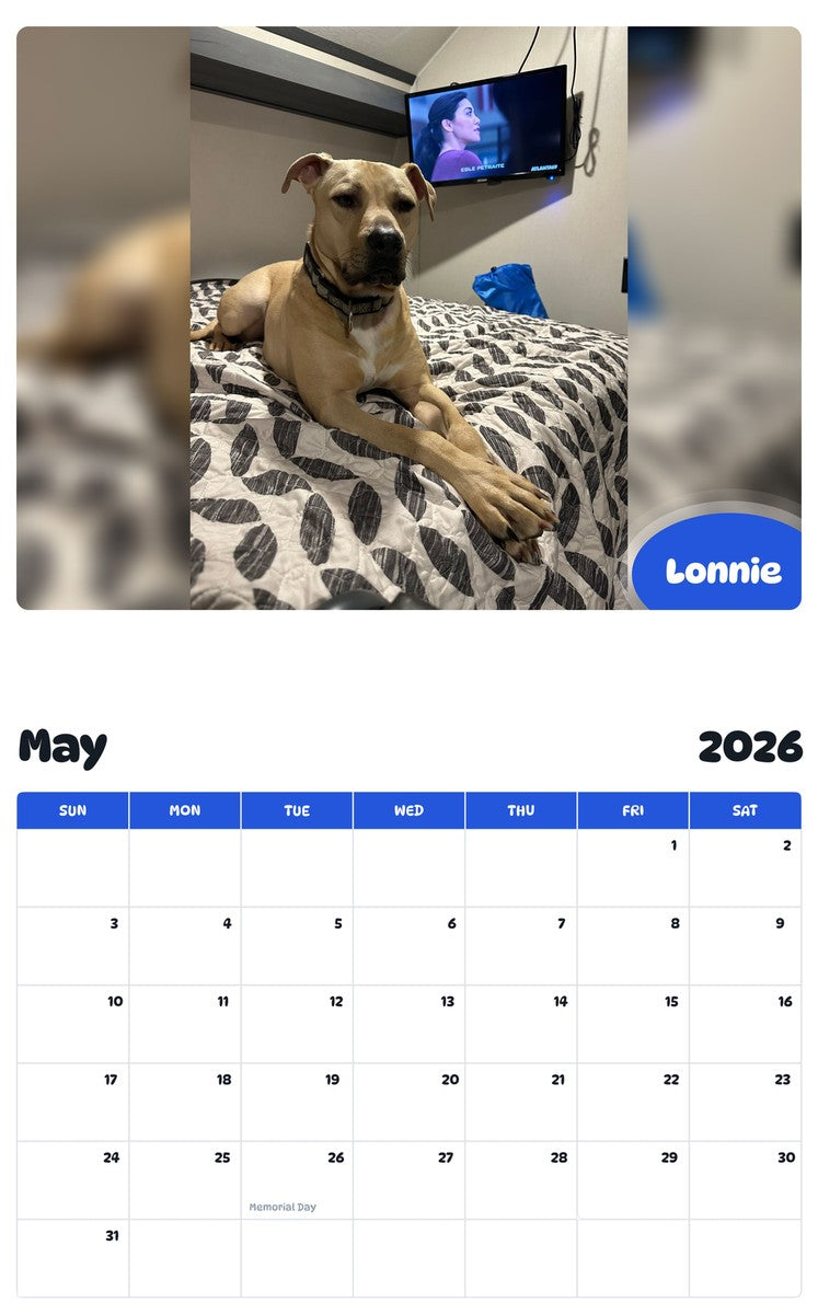 2026 - 2027 Lonnie - Pawidols Pet Calendar