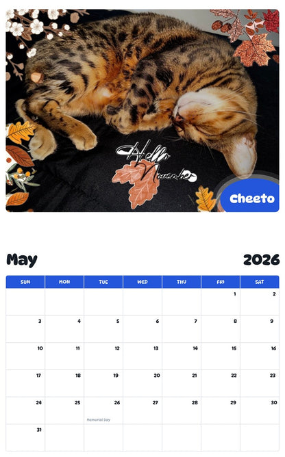 2026 - 2027 Cheeto - Pawidols Pet Calendar