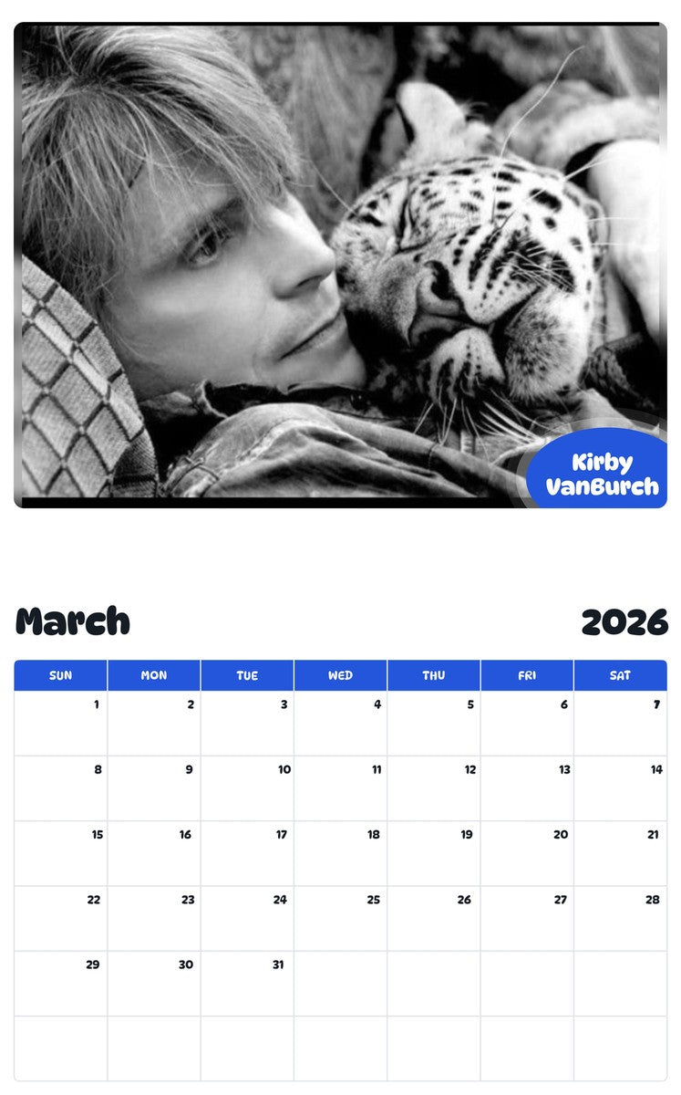 November 2025 - October 2026 Kirby VanBurch - Pawidols Pet Calendar