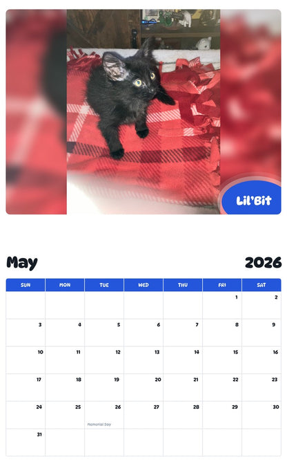 2026 - 2027 Lil’Bit - Pawidols Pet Calendar