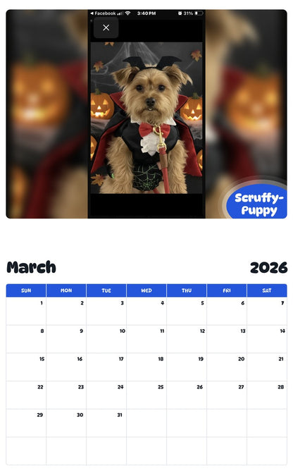 November 2025 - October 2026 Scruffy-Puppy - Pawidols Pet Calendar