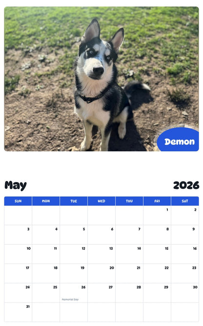 2026 - 2027 Demon - Pawidols Pet Calendar
