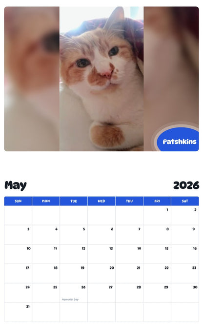 2026 - 2027 Patshkins - Pawidols Pet Calendar