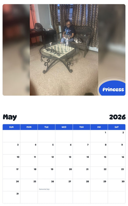 2026 - 2027 Princess - Pawidols Pet Calendar