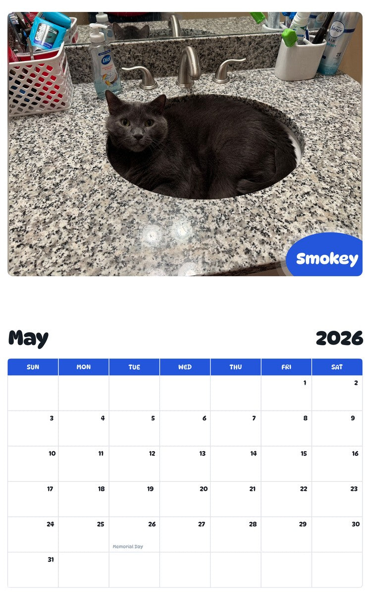 2026 - 2027 Smokey - Pawidols Pet Calendar