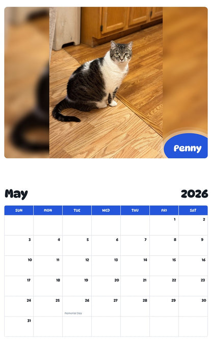 2026 - 2027 Penny - Pawidols Pet Calendar