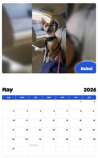 2026 - 2027 Rebel - Pawidols Pet Calendar