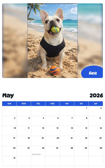 2026 - 2027 Ace - Pawidols Pet Calendar