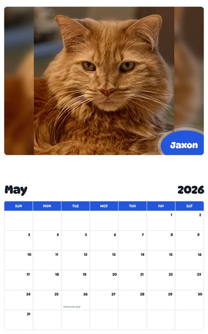 2026 - 2027 Jaxon - Pawidols Pet Calendar