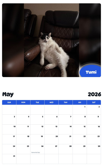 2026 - 2027 Yumi - Pawidols Pet Calendar