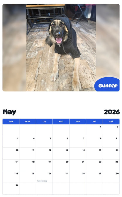 2026 - 2027 Gunnar - Pawidols Pet Calendar