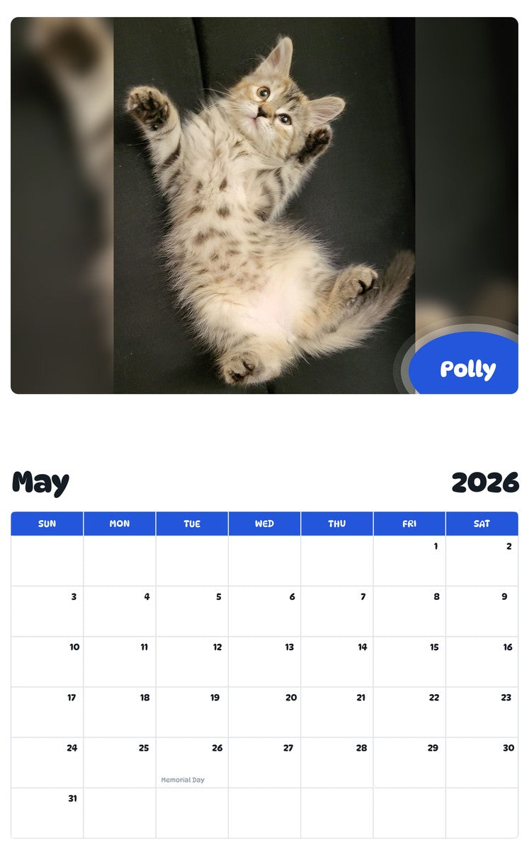2026 - 2027 Polly - Pawidols Pet Calendar
