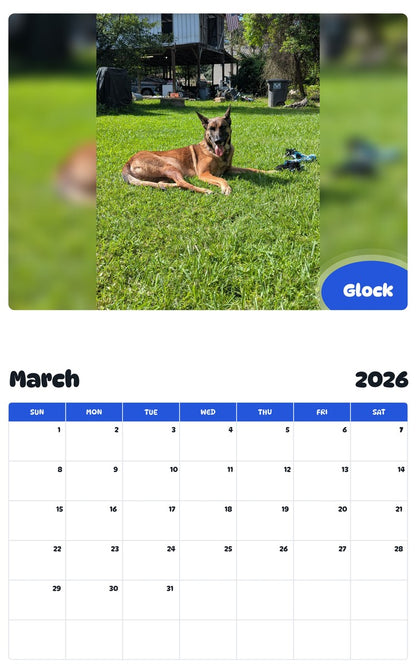 November 2025 - October 2026 Glock - Pawidols Pet Calendar