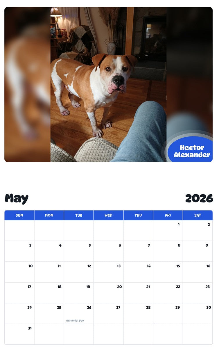 2026 - 2027 Hector Alexander - Pawidols Pet Calendar
