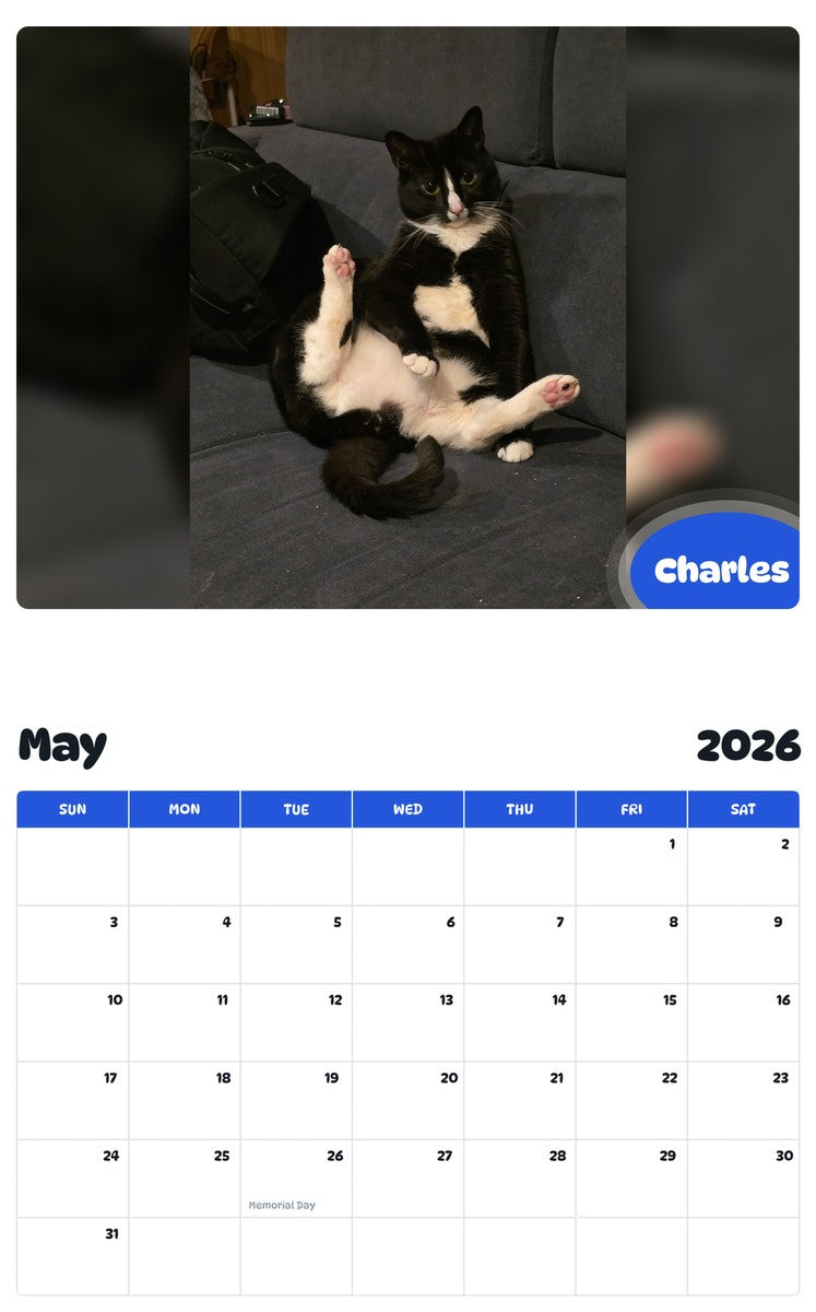2026 - 2027 Charles - Pawidols Pet Calendar